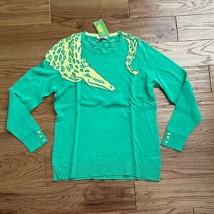 Lilly Pulitzer Spearmint Gator Intarsia Sweater XL